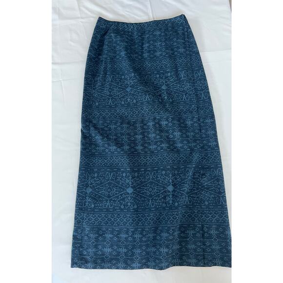 Dude U.S.A. Skirt size medium gray pinstripe long maxi fall skirt VTG Y2K pocket - Picture 1 of 10